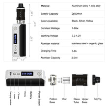 Load image into Gallery viewer, 80W Electronic E-Cigarette 2500mAh Battery Vape Starter Kit Shisha Black Set