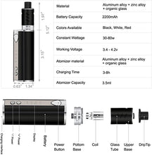 Load image into Gallery viewer, 100W 2000mAh Electronic Cigarette E Cig Vape Pen Box Mod Full Starter Kit Vapour
