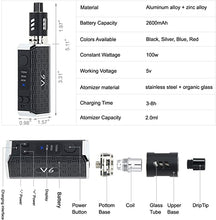 Load image into Gallery viewer, GENUINE V6 Electronic Kit 2ml 40-100W Mod 2600mAh E cigarette Starter Vape Pen
